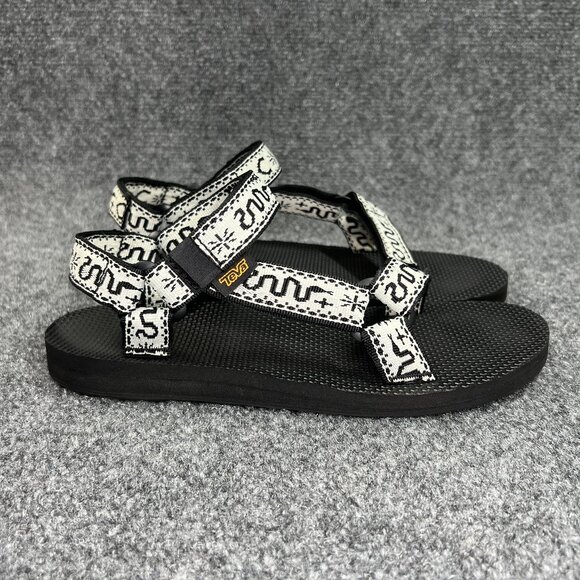 Teva Original Universal Sandals Women's Size 7 White Black Snake Print Outdoor - Picture 1 of 11